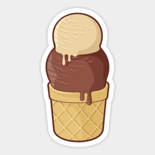 Two Balls Ice Cream Cup Sticker